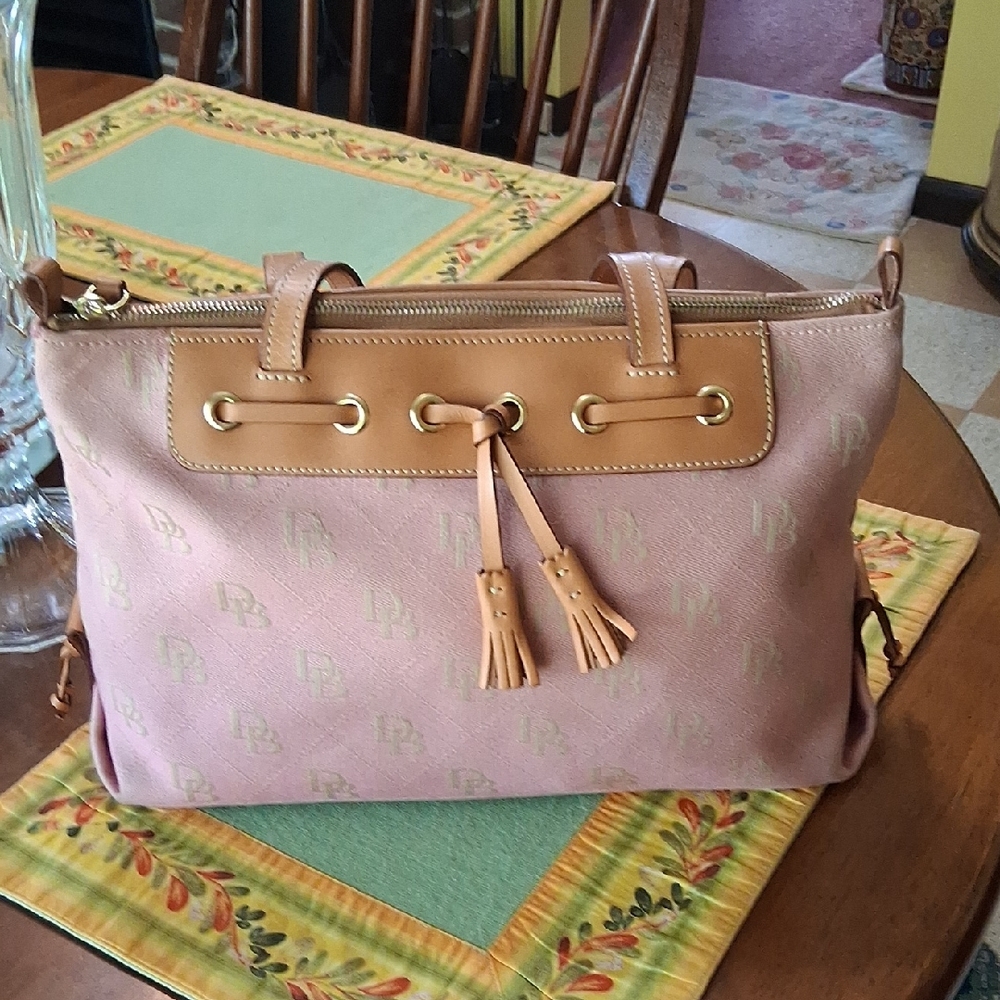 Dooney & Bourke Pink and Tan Shoulder Bag